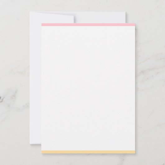 Trendy Roze Geel Modern Hand Script Naam  Notitiekaartje (Achterkant)