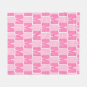 Trendy Roze Gepersonaliseerde Initiaal Fleece Deken (Voorkant (Horizontaal))