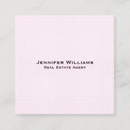 Trendy Roze Geruite Moderne Minimalistische Profes Vierkante Visitekaartje