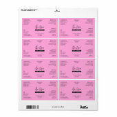 Trendy Roze Girly 2 OZ Skincare Bottle Wrap Label (Full Sheet)