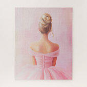 Trendy Roze Girly Esthetische Ballerina Legpuzzel (Verticaal)