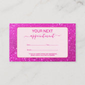 Trendy Roze Glam Design Afsprakenkaartje (Voorkant)
