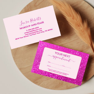 Trendy Roze Glam Design Afsprakenkaartje
