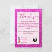 Trendy Roze Glam Design Bedankkaart (Voorkant)