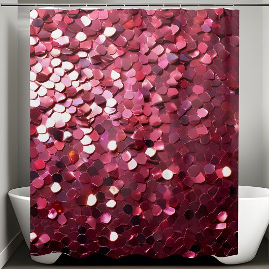 Trendy Roze Glitter Douchegordijn