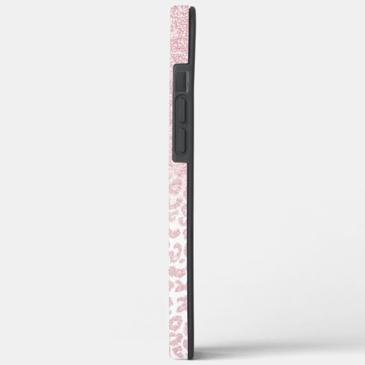 Trendy roze glitter & leopard print ombre design Case-Mate iPhone case (Achterkant / Links)