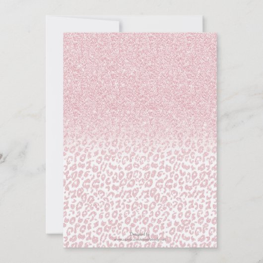 Trendy roze glitter & leopard print ombre design kaart (Achterkant)