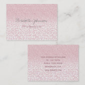 Trendy roze glitter & leopard print ombre design visitekaartje (Voorkant / Achterkant)