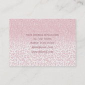 Trendy roze glitter & leopard print ombre design visitekaartje (Achterkant)