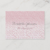 Trendy roze glitter & leopard print ombre design visitekaartje (Voorkant)