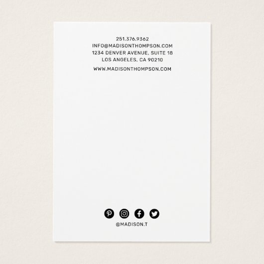 Trendy roze & Gold Agate Hair Clip display Visitekaartje (Achterkant)