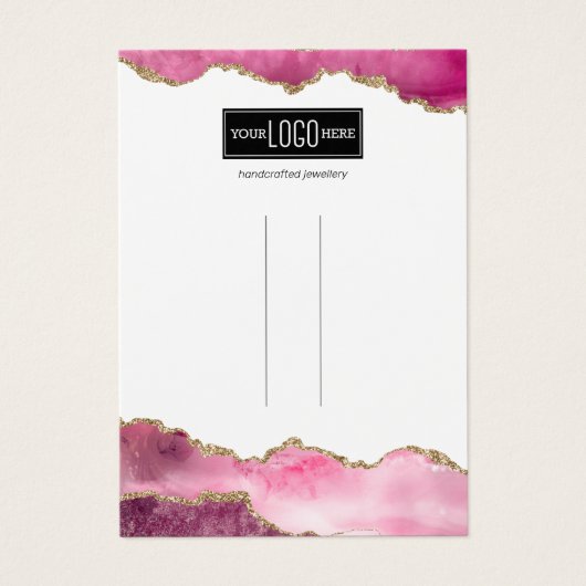 Trendy roze & Gold Agate Hair Clip display Visitekaartje (Voorkant)