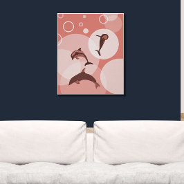 Trendy Roze Golfdolphijnen Poster