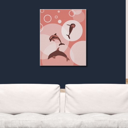 Trendy Roze Golfdolphijnen Poster