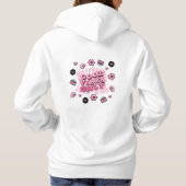 Trendy roze golvende retro tekst Goede vibes allee Hoodie (Achterkant)
