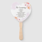 Trendy Roze & Goud Bloemen Huwelijksprogramma Hand Handwaaier (Achterkant)