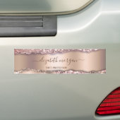 Trendy Roze Goud Diamanten Glitter Monogram Bumpersticker (Op auto)