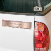Trendy Roze Goud Diamanten Glitter Monogram Bumpersticker (Op Truck)