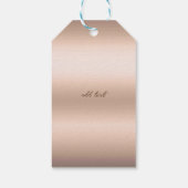Trendy Roze Goud Diamanten Glitter Monogram Cadeaulabel (Achterkant)