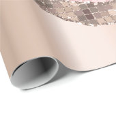 Trendy Roze Goud Diamanten Glitter Monogram Cadeaupapier (Rol Hoek)