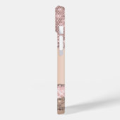 Trendy Roze Goud Diamanten Glitter Monogram Case-Mate iPhone Case (Achterkant / Links)