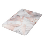 Trendy Roze Goud Geometrische Marmer Badmat (Gekanteld)