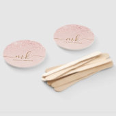 Trendy Roze Goud Glitter Fantasie Beginletters en Handwaaier (Niet-gemonteerd)