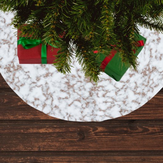 Trendy Roze Goud Marmer Patroon Kerstboom Rok