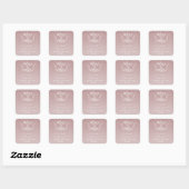 Trendy Roze Goud Miss To Mrs Bruidsfeest Vierkante Sticker (Vel)