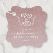 Trendy Roze Goud Miss To Mrs Bruidsmeisje Feest Bedankjes Labels (Voorkant)