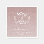 Trendy Roze Goud Miss To Mrs Bruidsmeisje Feest Servet (Voorkant)