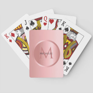Trendy Roze Goud Mono gram Elegante Sjabloon Pokerkaarten