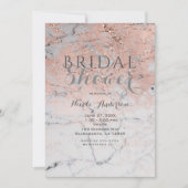 Trendy Roze Goud Roze Marmer Modern Glam Feest Kaart (Voorkant)