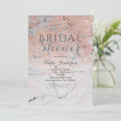 Trendy Roze Goud Roze Marmer Moderne Glam Feest Kaart (Staand voorkant)