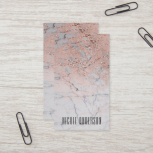 Trendy Roze Goud Roze Moderne Marmer Chic Glam Visitekaartje