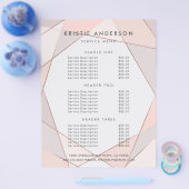 Trendy Roze Goud Roze & Taupe Prijzen & Diensten Flyer (Enkel)