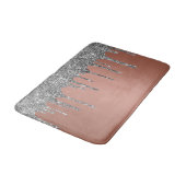 Trendy Roze Goud Zilver Glitter Druppels Glans Badmat (Gekanteld)