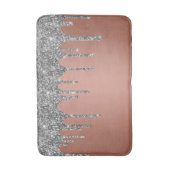 Trendy Roze Goud Zilver Glitter Druppels Glans Badmat (Voorkant Verticaal)