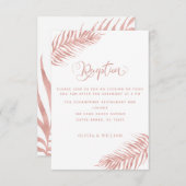 Trendy Roze Gouden Damast Glitter Bruiloftsrecepti Informatiekaartje (Voorkant / Achterkant)