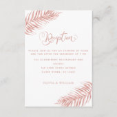 Trendy Roze Gouden Damast Glitter Bruiloftsrecepti Informatiekaartje (Voorkant)