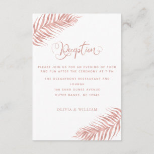Trendy Roze Gouden Damast Glitter Bruiloftsrecepti Informatiekaartje
