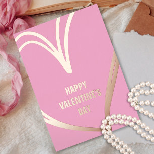 Trendy roze gouden folie Valentijnsdag fotokaart Uitnodiging