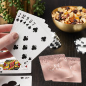 Trendy Roze Gouden Glitter Druppels Monogram Cadea Pokerkaarten (Insitu)
