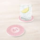 Trendy Roze Gouden Glitter Sjabloon Stijlvolle Mei Zandsteen Onderzetter (Zijkant)
