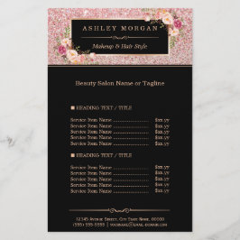 Trendy Roze Gouden Glitter Sparkelende Meisjesacht Flyer