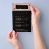 Trendy Roze Gouden Glitter Sparkelende Meisjesacht Flyer (Hand)