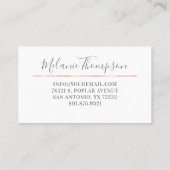 Trendy roze gouden marmeren make-up kapsalon visitekaartje (Achterkant)