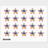 Trendy Roze Gouden Sterren Glitter Vrolijk Kerstfe Ster Sticker (Vel)