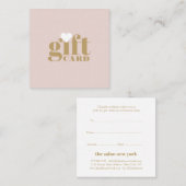 Trendy roze gouden typografie salon cadeaubon kortingskaartje (Voorkant / Achterkant)