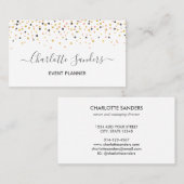 Trendy roze goudglitter confetti visitekaartje (Voorkant / Achterkant)